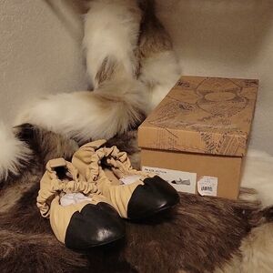 Free People Madeline Ballet Flat Tan and Black